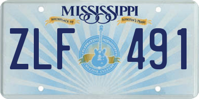 MS license plate ZLF491