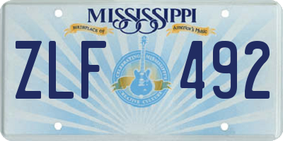 MS license plate ZLF492