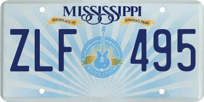 MS license plate ZLF495