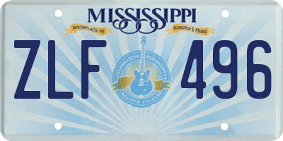 MS license plate ZLF496