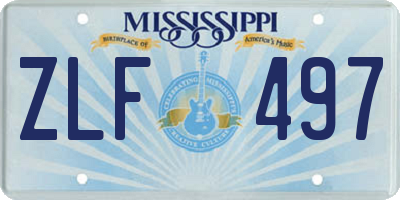MS license plate ZLF497