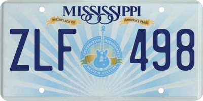 MS license plate ZLF498
