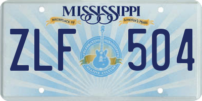 MS license plate ZLF504