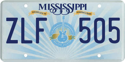 MS license plate ZLF505