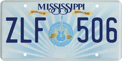 MS license plate ZLF506