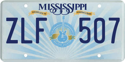 MS license plate ZLF507