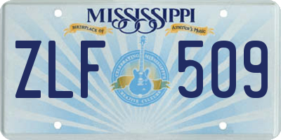 MS license plate ZLF509