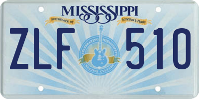 MS license plate ZLF510