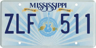 MS license plate ZLF511
