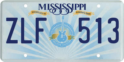 MS license plate ZLF513