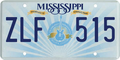 MS license plate ZLF515