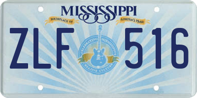 MS license plate ZLF516