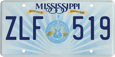 MS license plate ZLF519