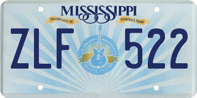 MS license plate ZLF522