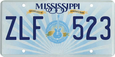 MS license plate ZLF523