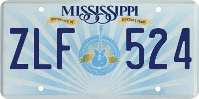 MS license plate ZLF524
