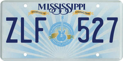 MS license plate ZLF527