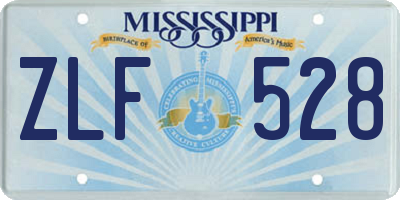 MS license plate ZLF528