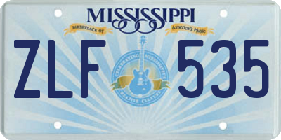 MS license plate ZLF535
