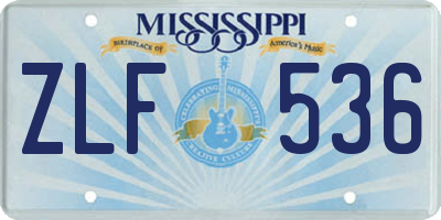 MS license plate ZLF536