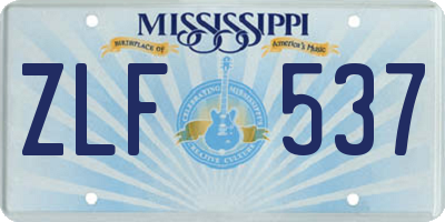 MS license plate ZLF537