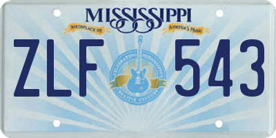MS license plate ZLF543