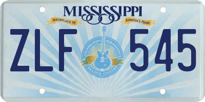 MS license plate ZLF545