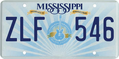 MS license plate ZLF546