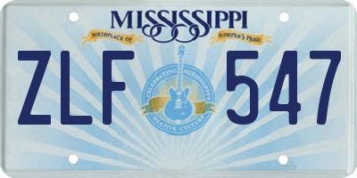MS license plate ZLF547