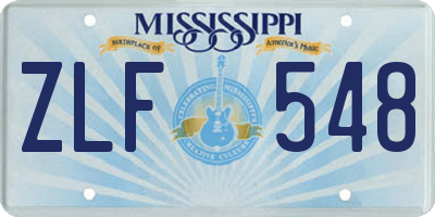 MS license plate ZLF548