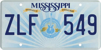 MS license plate ZLF549