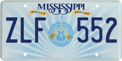 MS license plate ZLF552