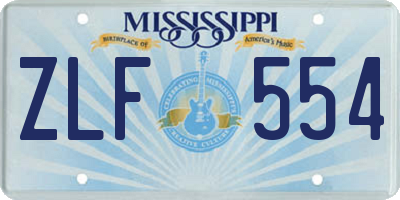 MS license plate ZLF554