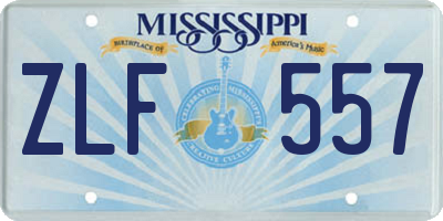 MS license plate ZLF557