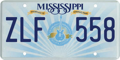 MS license plate ZLF558