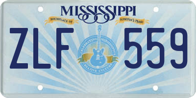 MS license plate ZLF559