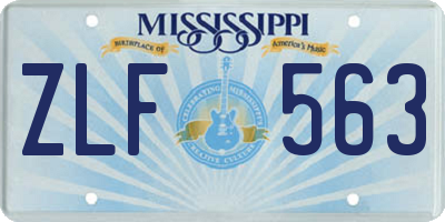 MS license plate ZLF563