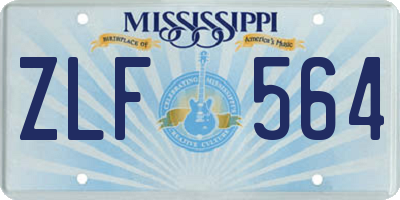MS license plate ZLF564