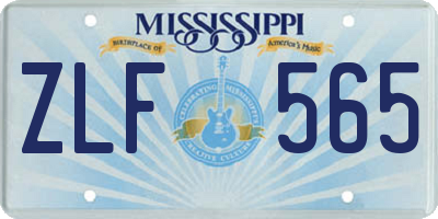 MS license plate ZLF565