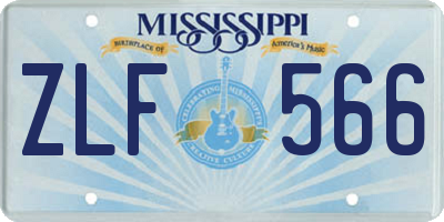 MS license plate ZLF566
