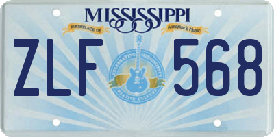 MS license plate ZLF568