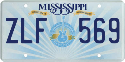 MS license plate ZLF569