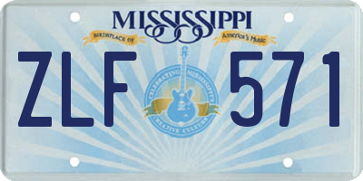 MS license plate ZLF571