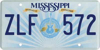 MS license plate ZLF572