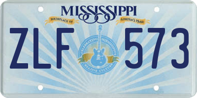MS license plate ZLF573