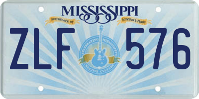 MS license plate ZLF576