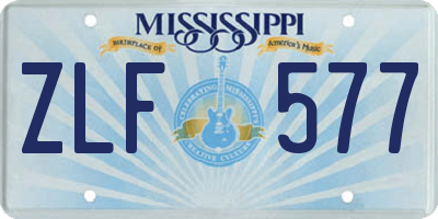 MS license plate ZLF577