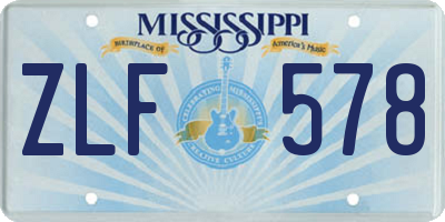 MS license plate ZLF578