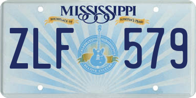 MS license plate ZLF579