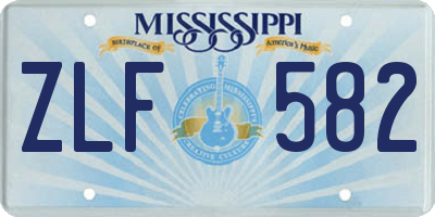 MS license plate ZLF582